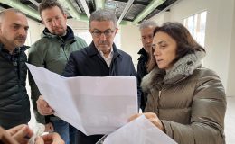 Alibeyköy’de yapımı devam eden kütüphane ve sosyal tesiste çalışmalar sürüyor